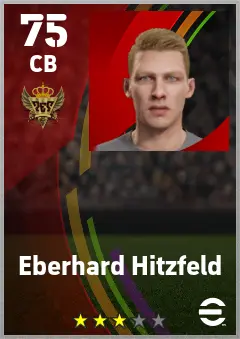Eberhard Hitzfeld eFootball 2026 player card — 75 OVR CB