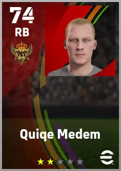Quiqe Medem eFootball 2026 player card — 74 OVR RB
