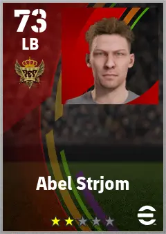 Abel Strjom eFootball 2026 player card — 73 OVR LB