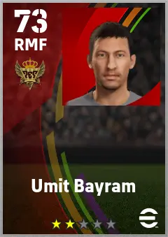Umit Bayram eFootball 2026 player card — 73 OVR RMF