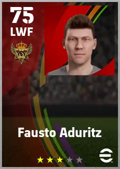Fausto Aduritz eFootball 2026 player card — 75 OVR LWF