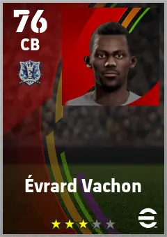 Evrard Vachon eFootball 2026 player card — 76 OVR CB