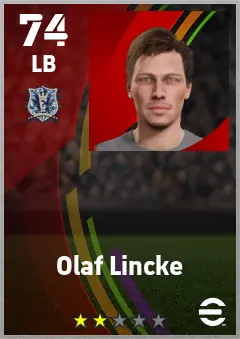 Olaf Lincke eFootball 2026 player card — 74 OVR LB