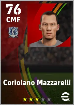 Coriolano Mazzarelli eFootball 2026 player card — 76 OVR CMF