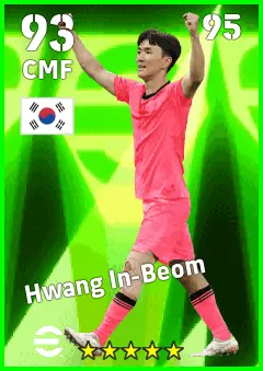Hwang In-Beom eFootball 2026 player card — 93 OVR CMF