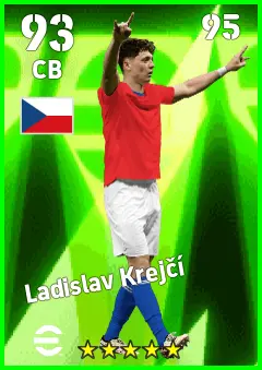 Ladislav Krejci eFootball 2026 player card — 93 OVR CB