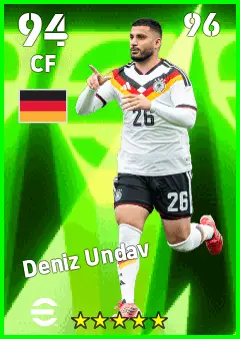 Deniz Undav eFootball 2026 player card — 94 OVR CF