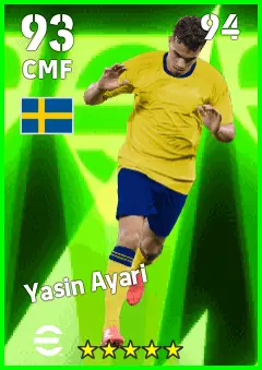 Yasin Ayari eFootball 2026 player card — 93 OVR CMF