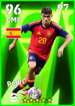Pedri eFootball 2026 player card — 96 OVR CMF