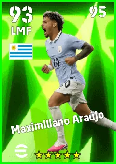 Maximiliano Araujo eFootball 2026 player card — 93 OVR LMF
