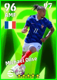 Michael Olise eFootball 2026 player card — 96 OVR AMF