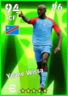 Yoane Wissa eFootball 2026 player card — 94 OVR CF