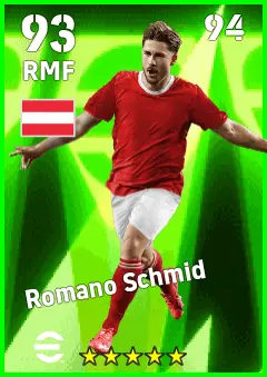 Romano Schmid eFootball 2026 player card — 93 OVR RMF