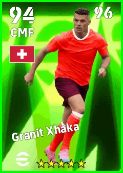 Granit Xhaka eFootball 2026 player card — 94 OVR CMF