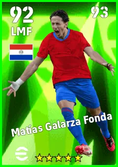 Matias Galarza Fonda eFootball 2026 player card — 92 OVR LMF