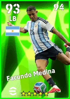 Facundo Medina eFootball 2026 player card — 93 OVR LB