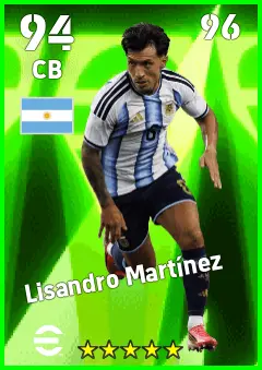 Lisandro Martinez eFootball 2026 player card — 94 OVR CB