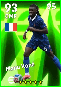 Manu Kone eFootball 2026 player card — 93 OVR CMF