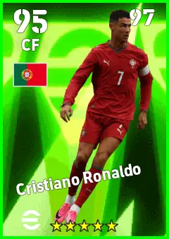 Cristiano Ronaldo eFootball 2026 player card — 95 OVR CF