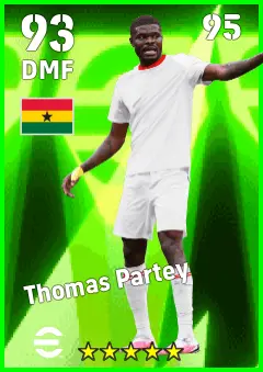 Thomas Partey eFootball 2026 player card — 93 OVR DMF