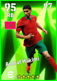 Achraf Hakimi eFootball 2026 player card — 95 OVR RB