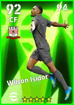 Wilson Isidor eFootball 2026 player card — 92 OVR CF