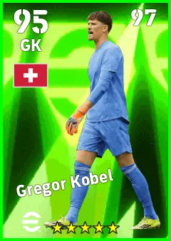 Gregor Kobel eFootball 2026 player card — 95 OVR GK