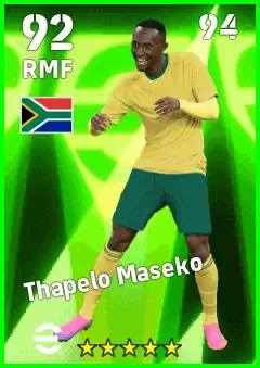Thapelo Maseko eFootball 2026 player card — 92 OVR RMF