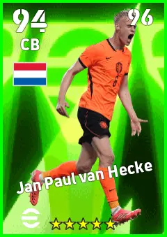 Jan Paul van Hecke eFootball 2026 player card — 94 OVR CB