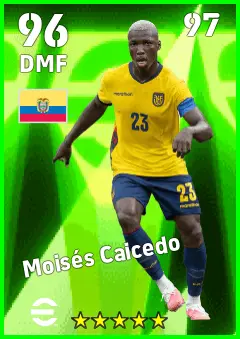 Moises Caicedo eFootball 2026 player card — 96 OVR DMF