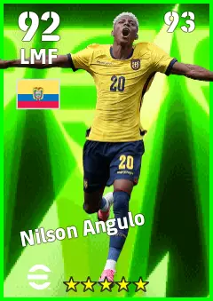 Nilson Angulo eFootball 2026 player card — 92 OVR LMF