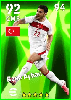 Kaan Ayhan eFootball 2026 player card — 92 OVR CMF