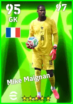 Mike Maignan eFootball 2026 player card — 95 OVR GK