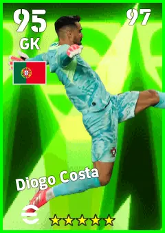 Diogo Costa eFootball 2026 player card — 95 OVR GK