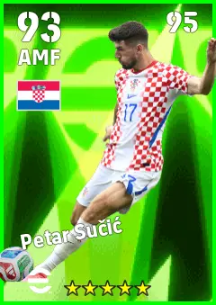 Petar Sucic eFootball 2026 player card — 93 OVR AMF