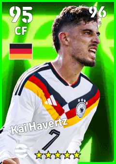 Kai Havertz eFootball 2026 player card — 95 OVR CF