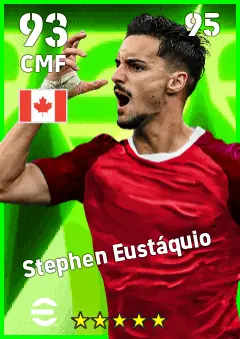 Stephen Eustaquio eFootball 2026 player card — 93 OVR CMF