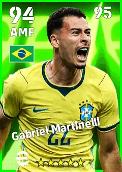 Gabriel Martinelli eFootball 2026 player card — 94 OVR AMF