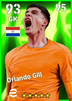 Orlando Gill eFootball 2026 player card — 93 OVR GK