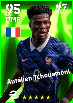 Aurelien Tchouameni eFootball 2026 player card — 95 OVR DMF