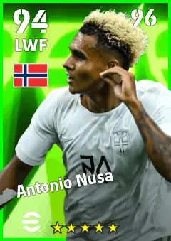 Antonio Nusa eFootball 2026 player card — 94 OVR LWF