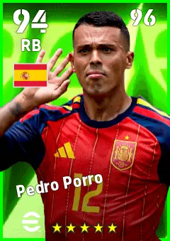 Pedro Porro eFootball 2026 player card — 94 OVR RB