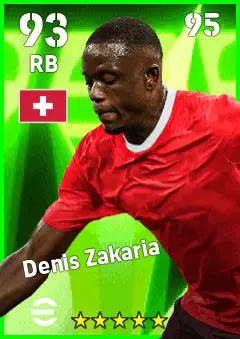 Denis Zakaria eFootball 2026 player card — 93 OVR RB