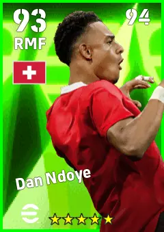 Dan Ndoye eFootball 2026 player card — 93 OVR RMF