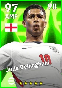 Jude Bellingham eFootball 2026 player card — 97 OVR AMF
