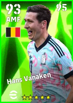 Hans Vanaken eFootball 2026 player card — 93 OVR AMF