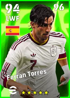 Ferran Torres eFootball 2026 player card — 94 OVR LWF