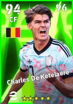 Charles De Ketelaere eFootball 2026 player card — 94 OVR CF