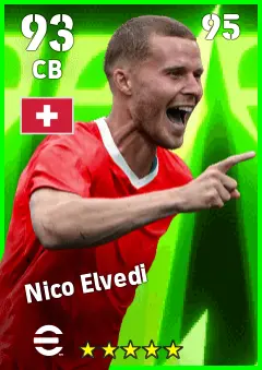 Nico Elvedi eFootball 2026 player card — 93 OVR CB