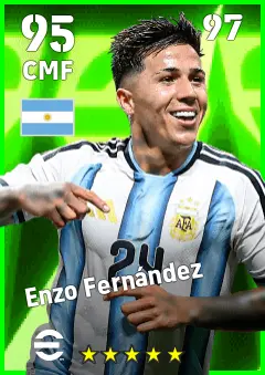 Enzo Fernandez eFootball 2026 player card — 95 OVR CMF